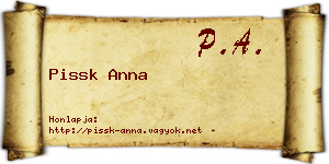 Pissk Anna névjegykártya